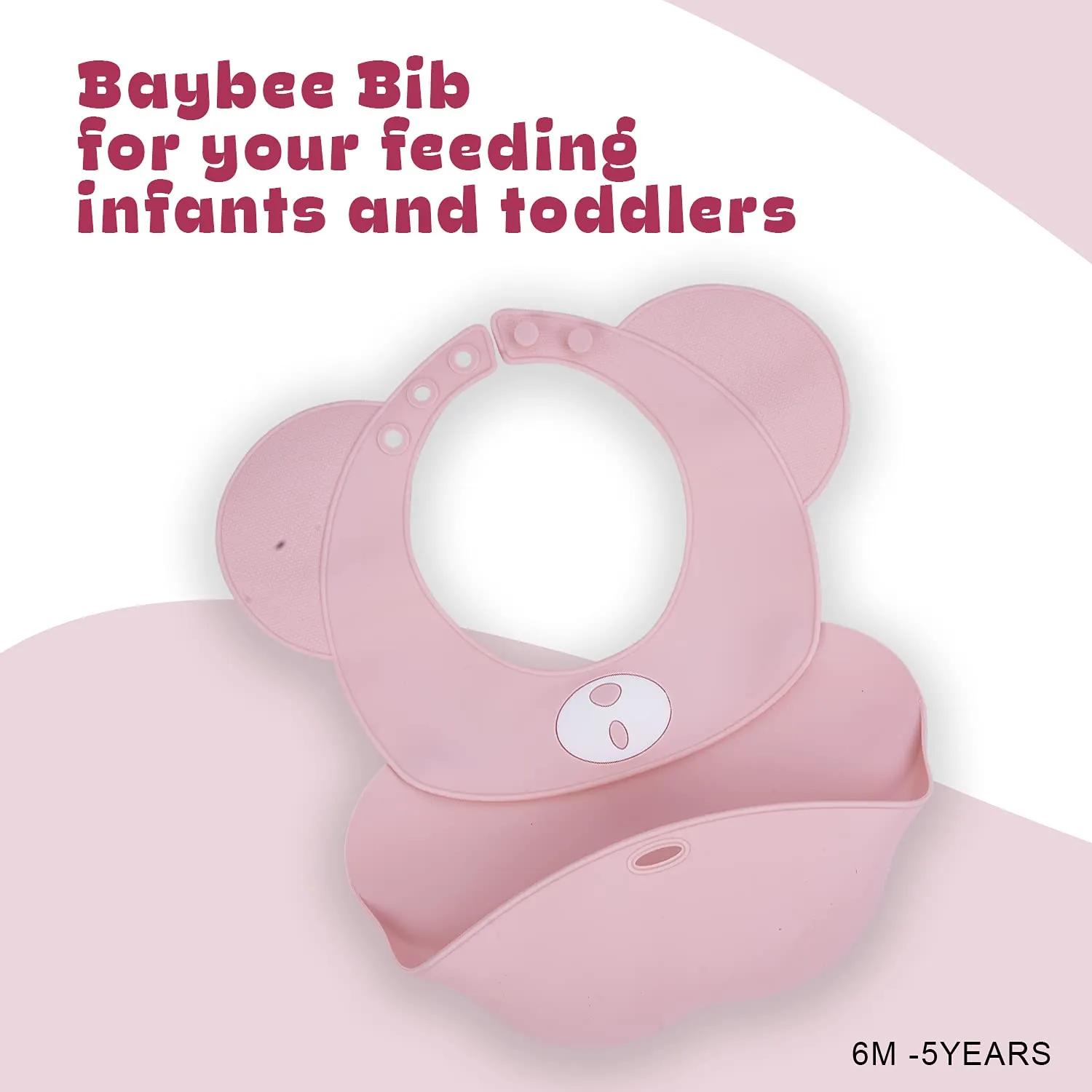 BAYBEE Silicone Baby Bib, BPA Free Soft, Durable & Adjustable Food Grade Bibs for Baby Feeding