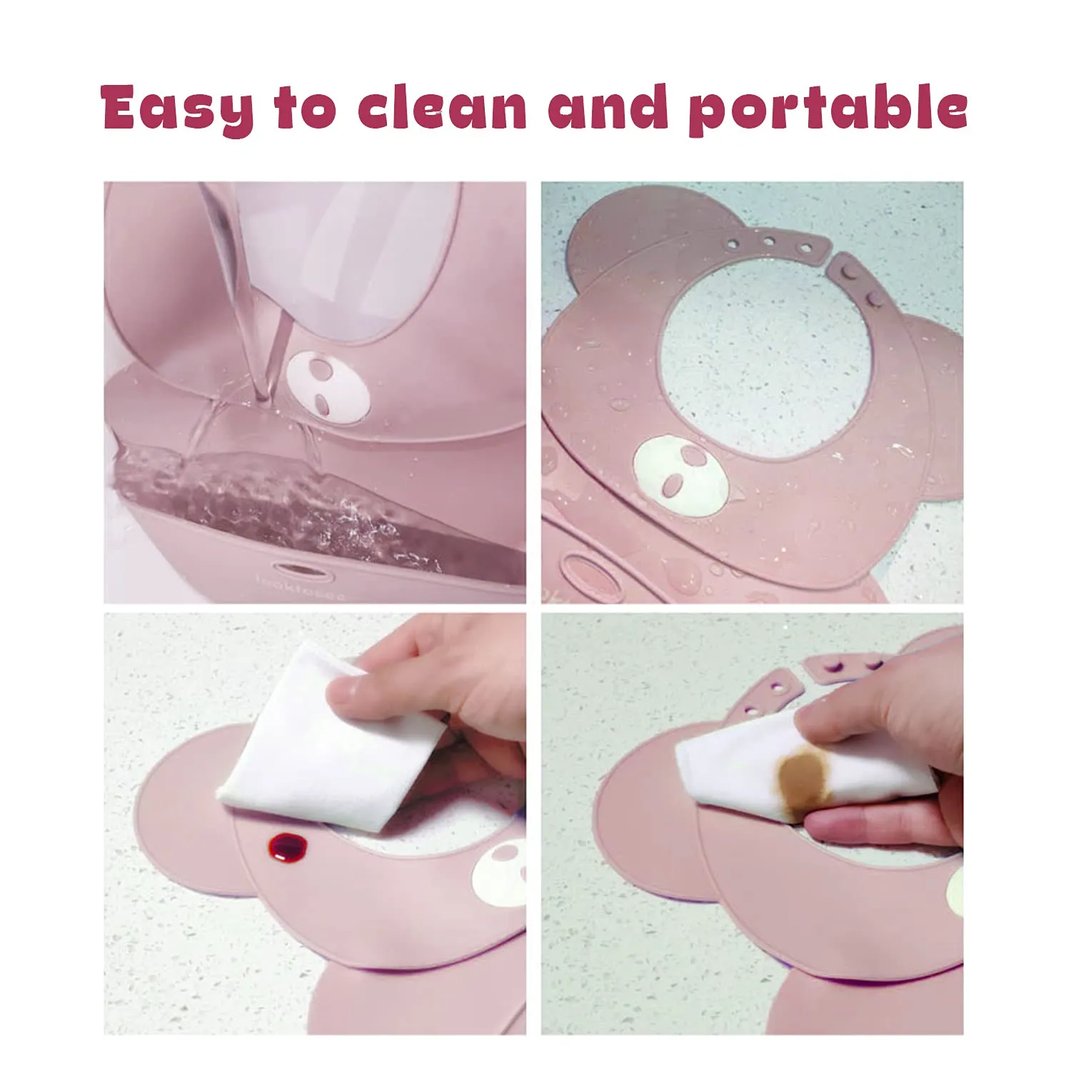 BAYBEE Silicone Baby Bib, BPA Free Soft, Durable & Adjustable Food Grade Bibs for Baby Feeding