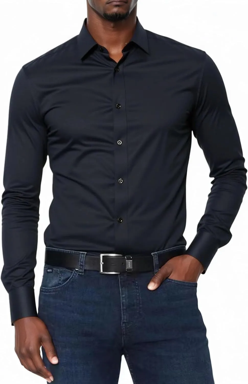 Beninos Men's Dress Shirts Casual Long Sleeve Button Down Shirt
