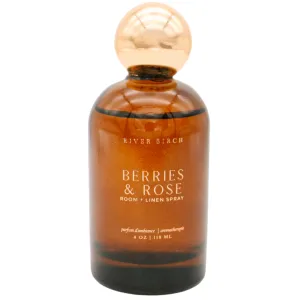 Berries   Rose - 4 oz Amber Glass Room Linen Spray- Gold Top