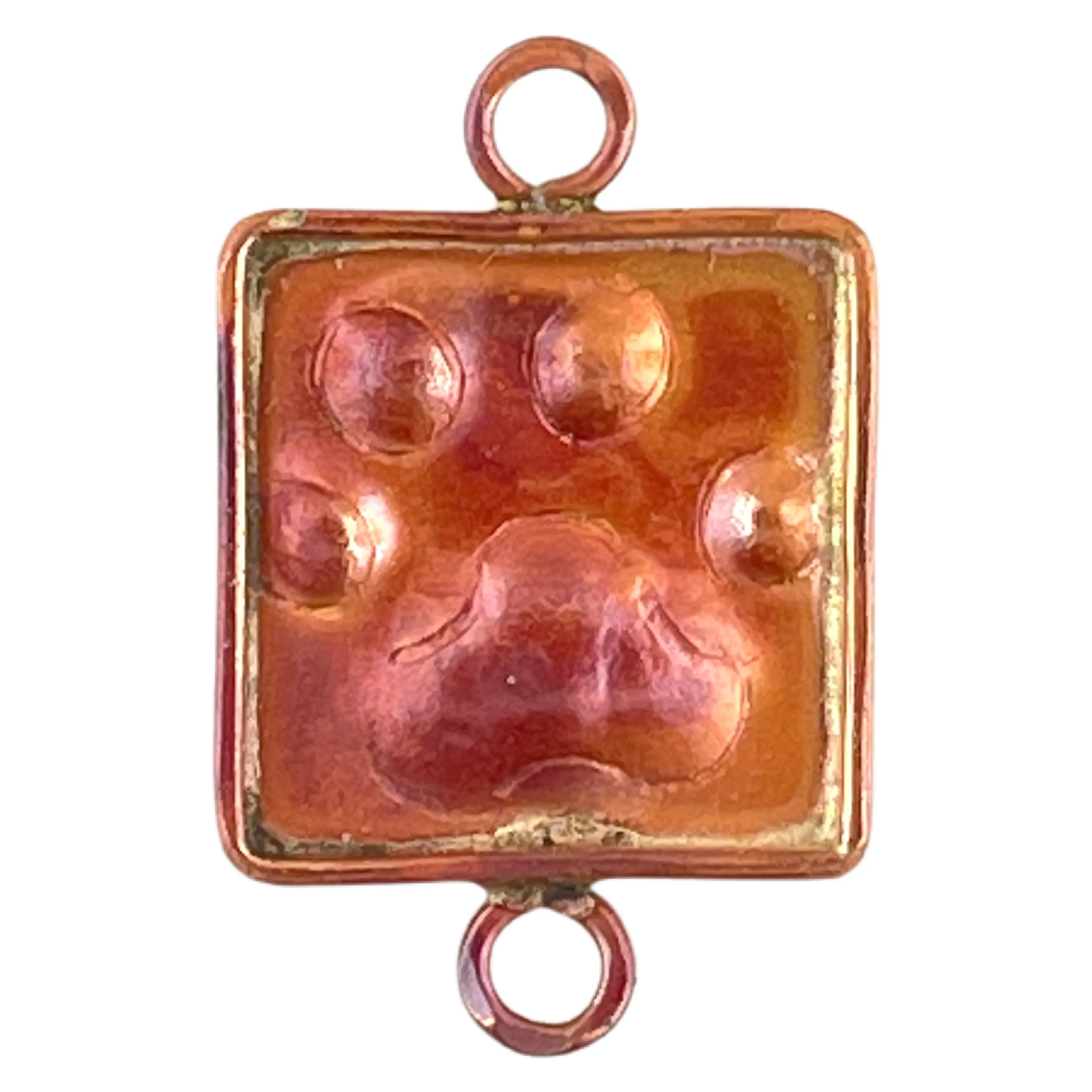 Big Rustic Copper Paw Print Link ~ Vertical Alignment