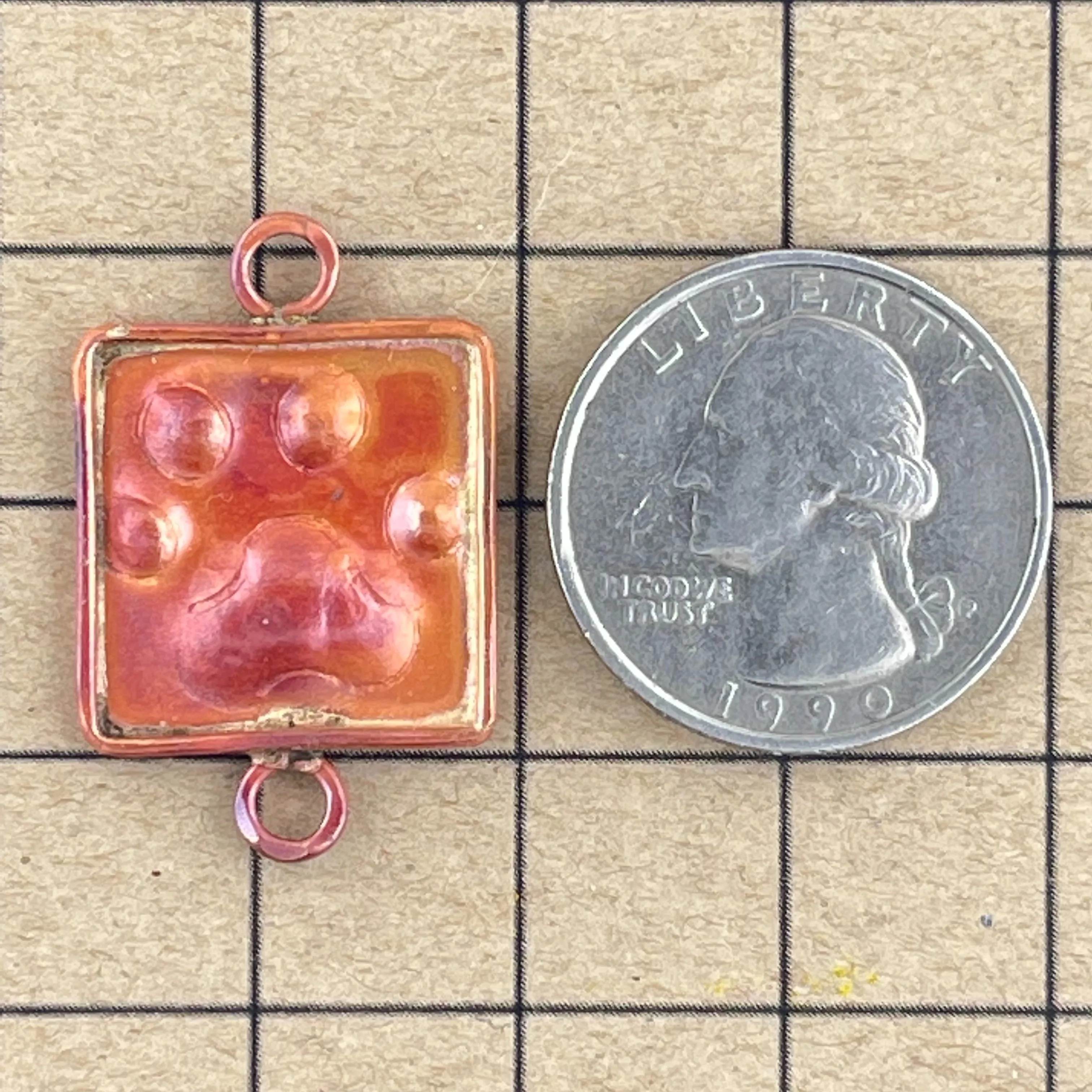 Big Rustic Copper Paw Print Link ~ Vertical Alignment