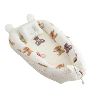 Bitsy Boo Newborn Bed Nest Baby Lounger Teddy Bear