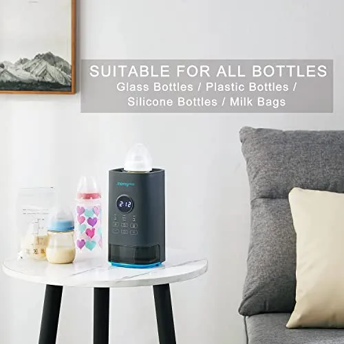Bottle Warmer, Fast Baby Bottle Warmer with Accurate Display Timer, Milk Warmer for Breastmilk, Temperature Control 24H Keep Warm and Auto Shutoff (Blue)
