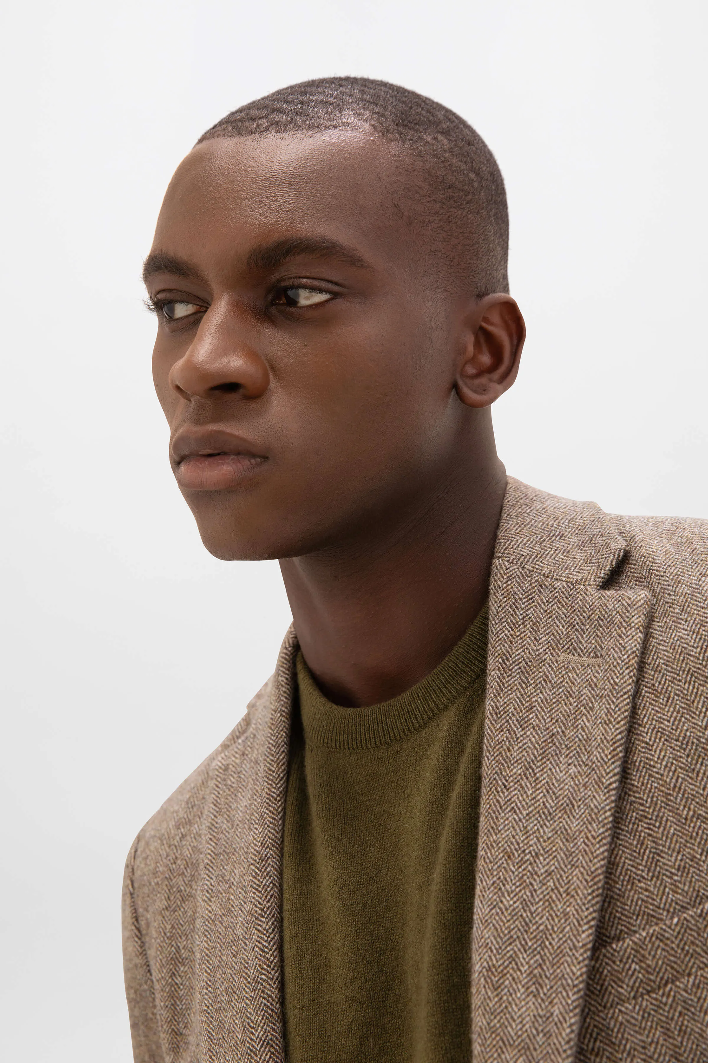 Brown Herringbone Tweed Jacket