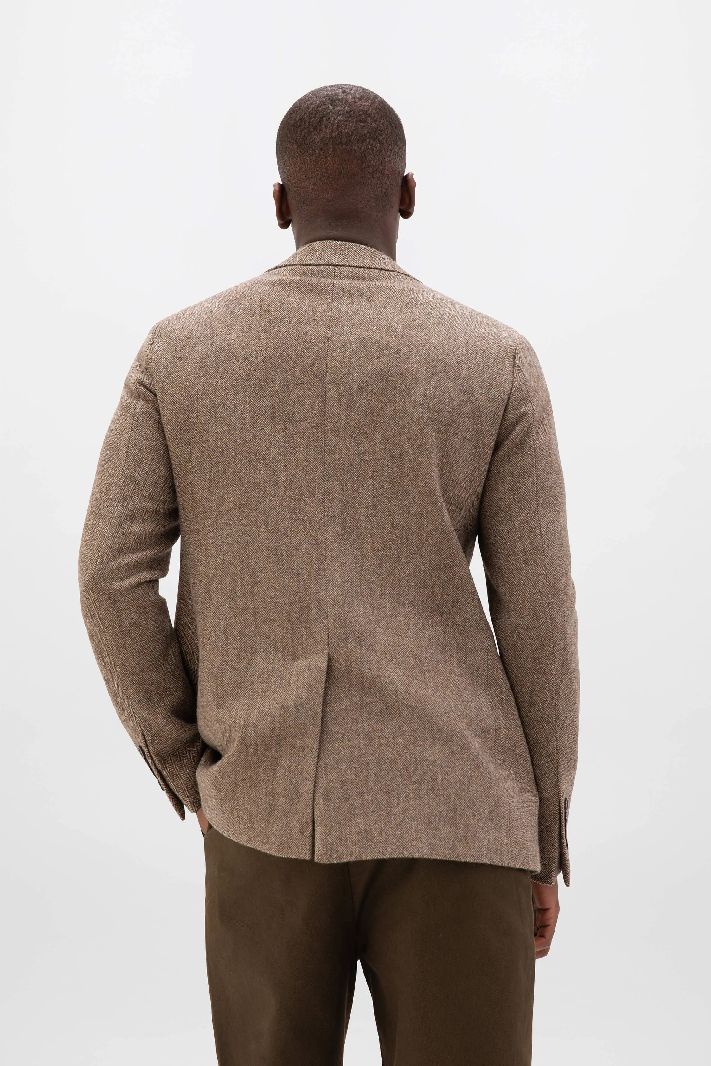 Brown Herringbone Tweed Jacket