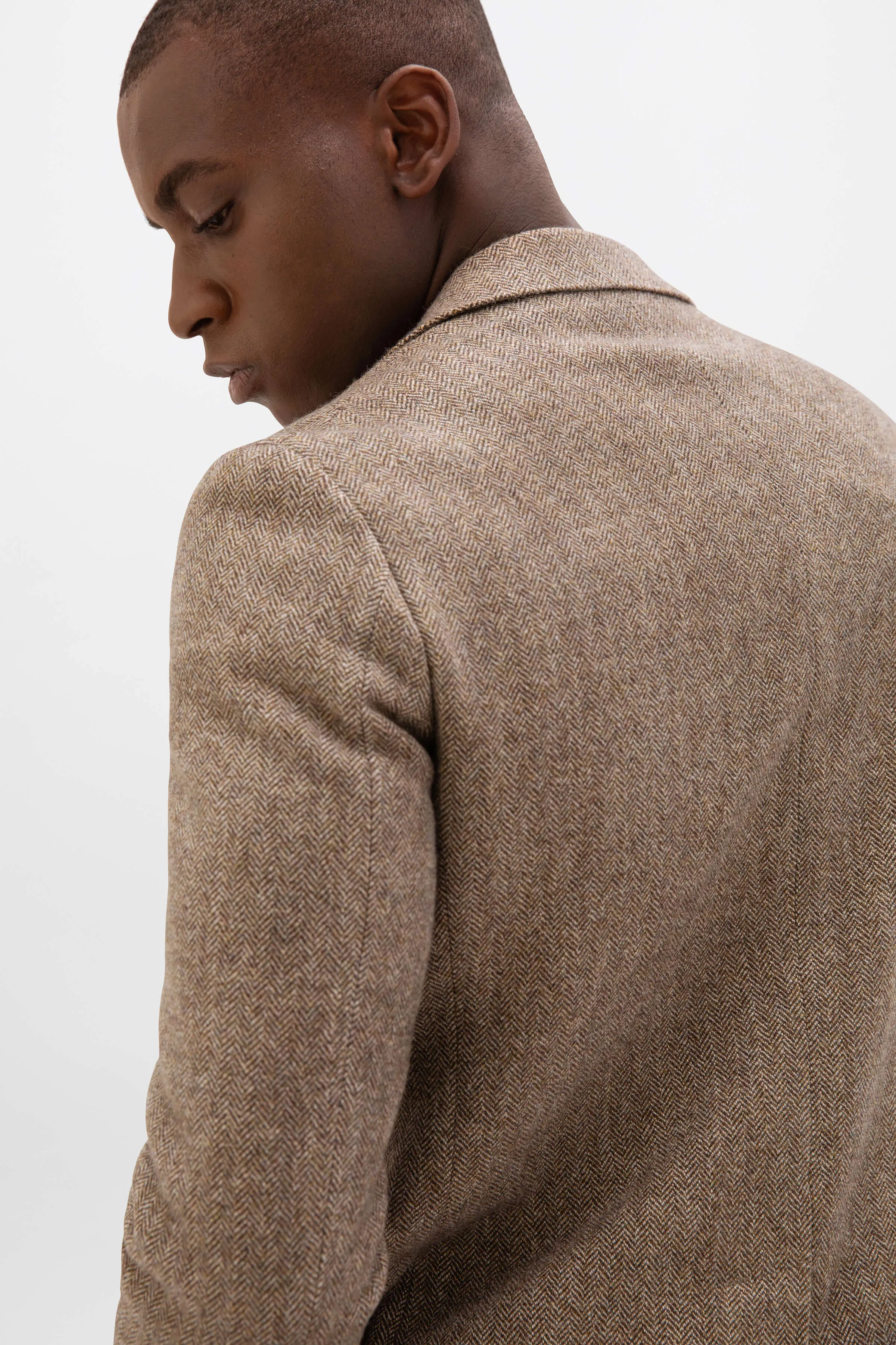 Brown Herringbone Tweed Jacket