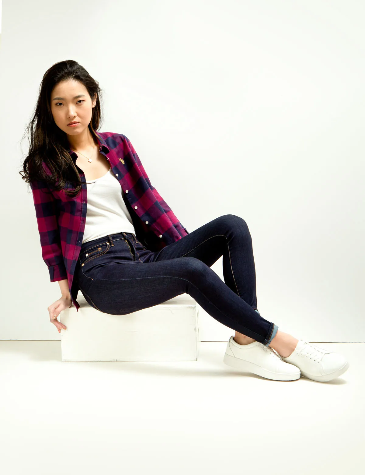BUFFALO PLAID SHIRT WITH GOLD LOGO