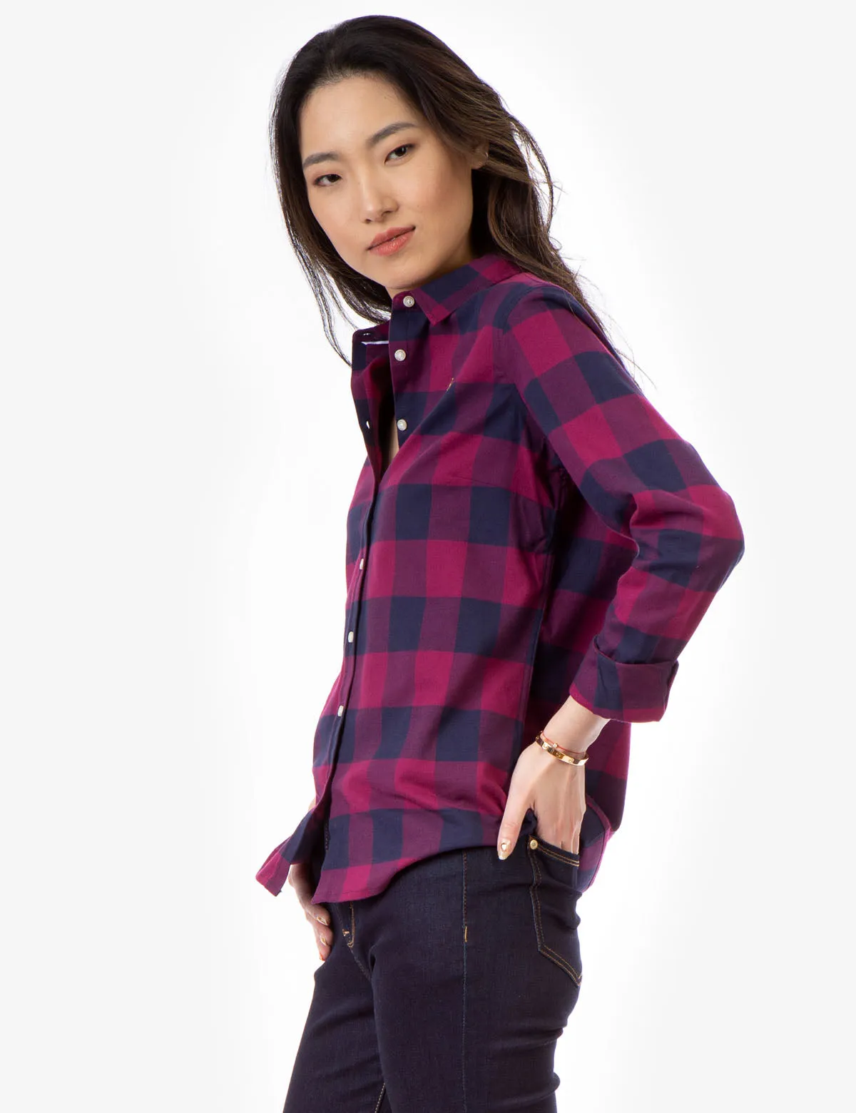 BUFFALO PLAID SHIRT WITH GOLD LOGO