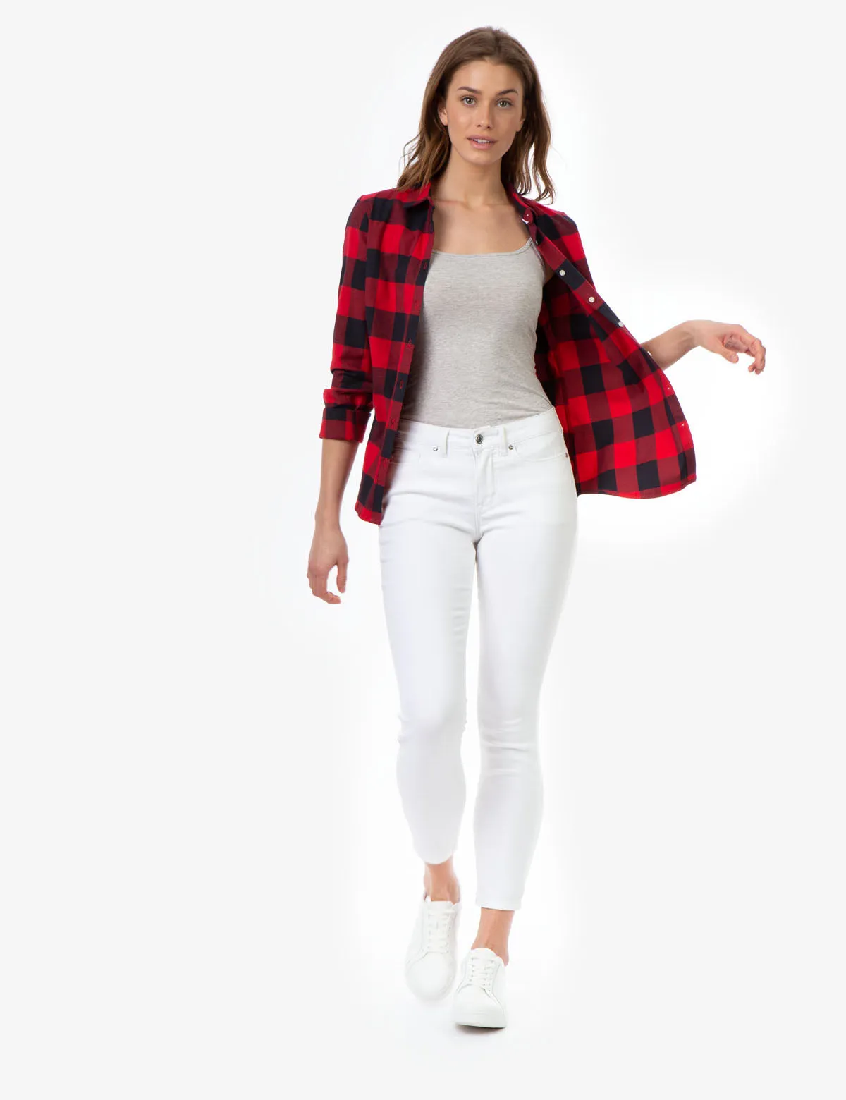 BUFFALO PLAID SHIRT WITH GOLD LOGO