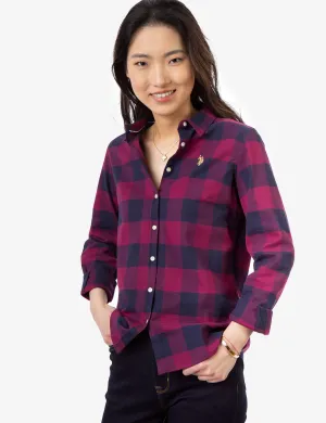 BUFFALO PLAID SHIRT WITH GOLD LOGO