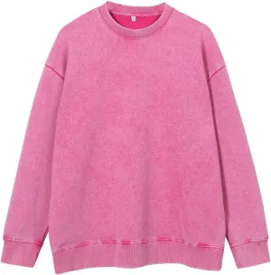 Cambkatl Vintage Heavyweight Sweatshirt for Men Stylish Distressed Crewneck Casual Long Sleeve Pullover Loose Outwear Tops