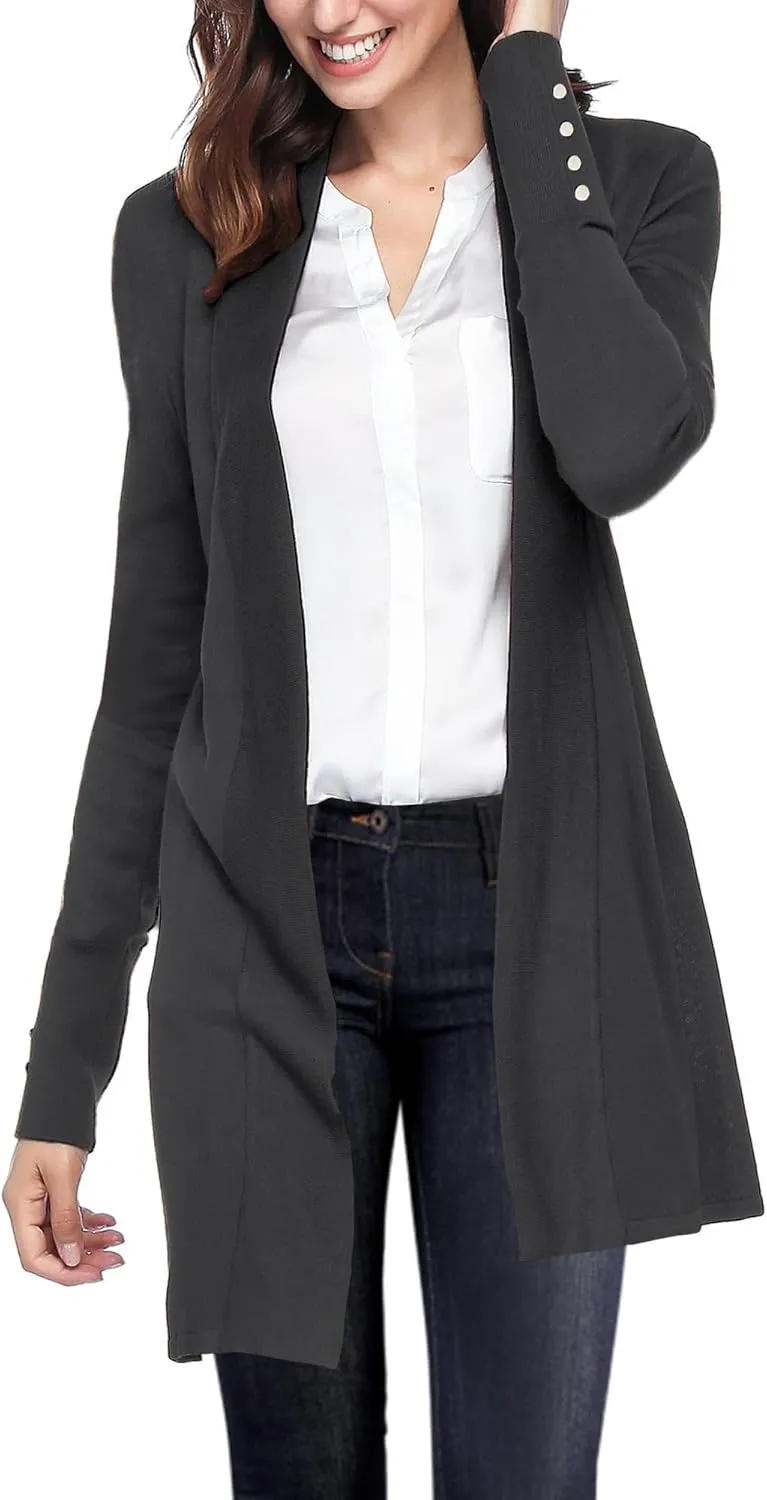 Cardigan Sweaters for Women Dressy Casual Open Front Long Sleeve Lightweight Cardigans for Spring Early Fall