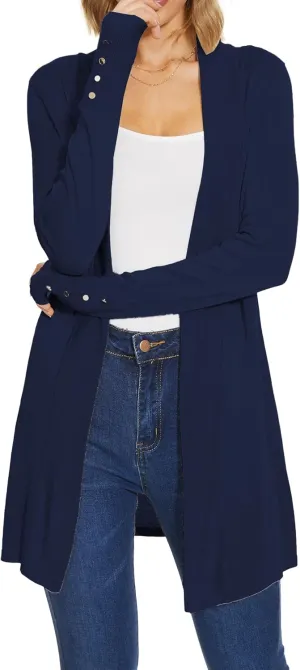 Cardigan Sweaters for Women Dressy Casual Open Front Long Sleeve Lightweight Cardigans for Spring Early Fall
