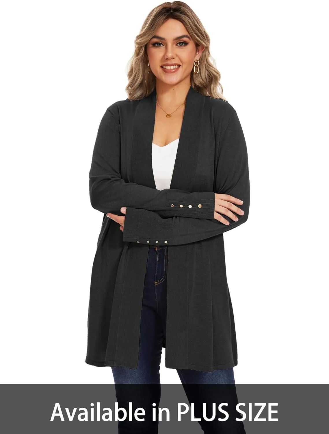 Cardigan Sweaters for Women Dressy Casual Open Front Long Sleeve Lightweight Cardigans for Spring Early Fall