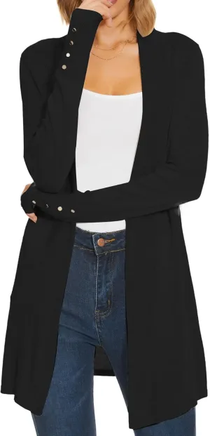 Cardigan Sweaters for Women Dressy Casual Open Front Long Sleeve Lightweight Cardigans for Spring Early Fall