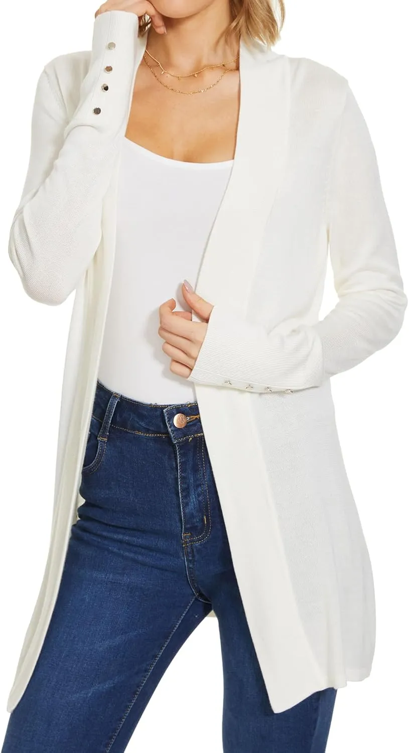 Cardigan Sweaters for Women Dressy Casual Open Front Long Sleeve Lightweight Cardigans for Spring Early Fall
