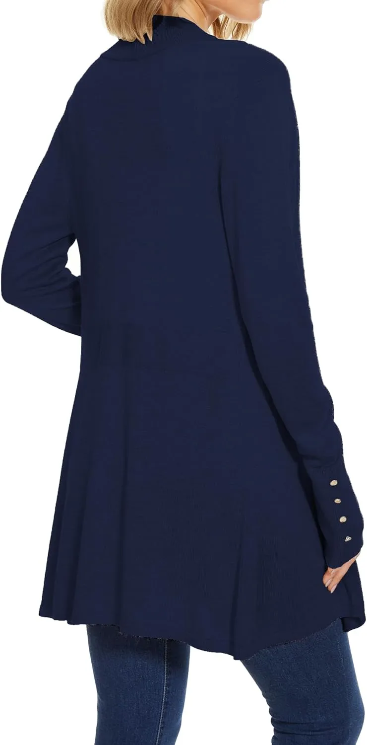 Cardigan Sweaters for Women Dressy Casual Open Front Long Sleeve Lightweight Cardigans for Spring Early Fall