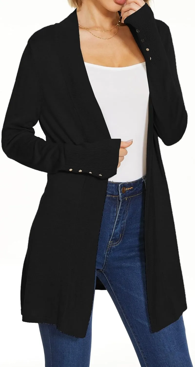 Cardigan Sweaters for Women Dressy Casual Open Front Long Sleeve Lightweight Cardigans for Spring Early Fall
