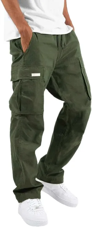 Cargo Pant for Men Casual Baggy Hiking Pants Lightweight Relaxed Fit Outdoor Stretch Workout Jogger with Multi Pocket