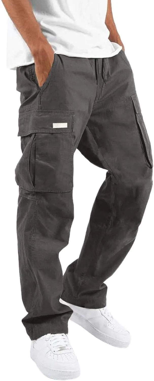 Cargo Pant for Men Casual Baggy Hiking Pants Lightweight Relaxed Fit Outdoor Stretch Workout Jogger with Multi Pocket
