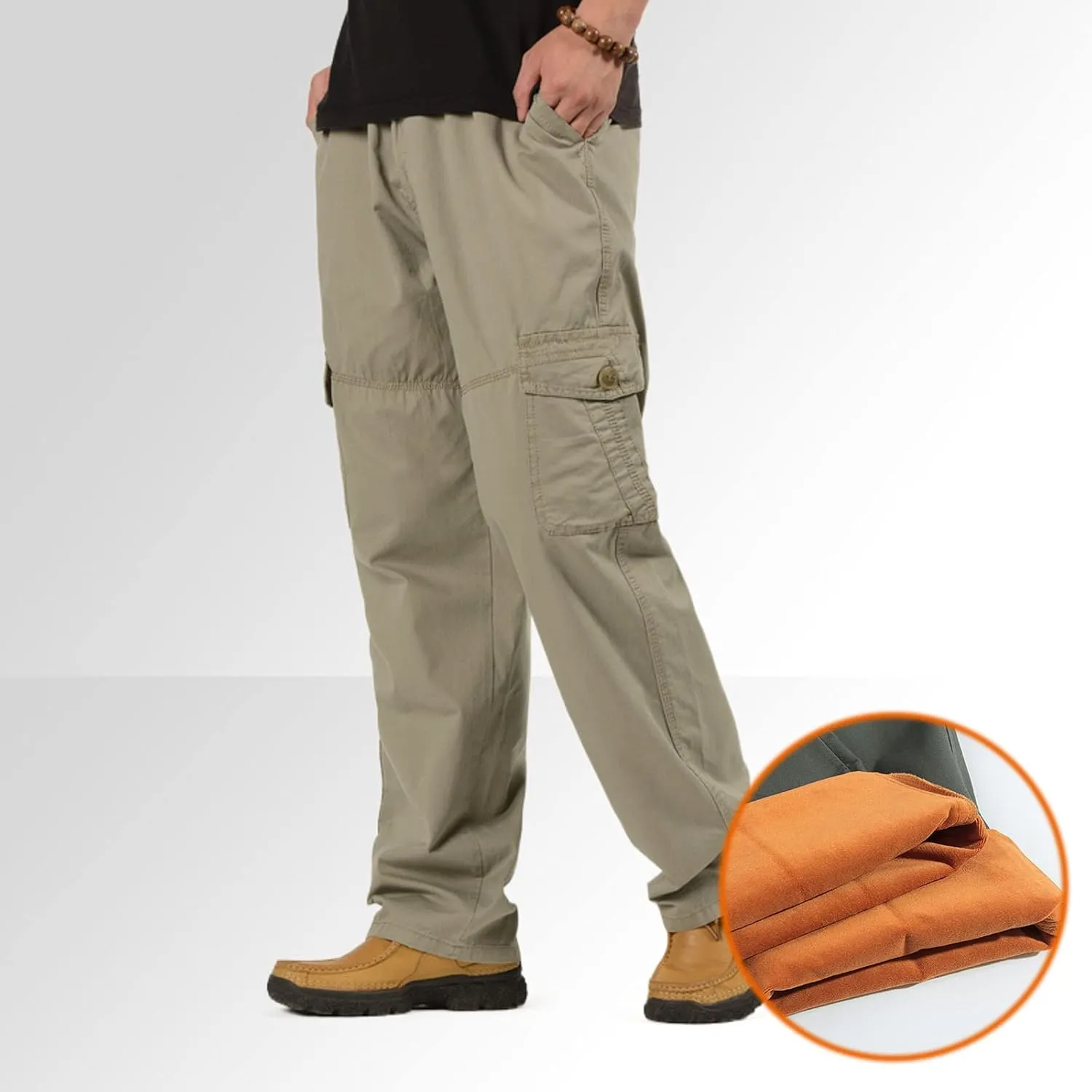 Cargo Pants for Men Big and Tall, Pants Hiking Ripstop Cargo Pants Relaxed Fit Cargo Pant Men's Drawstring Waist Side