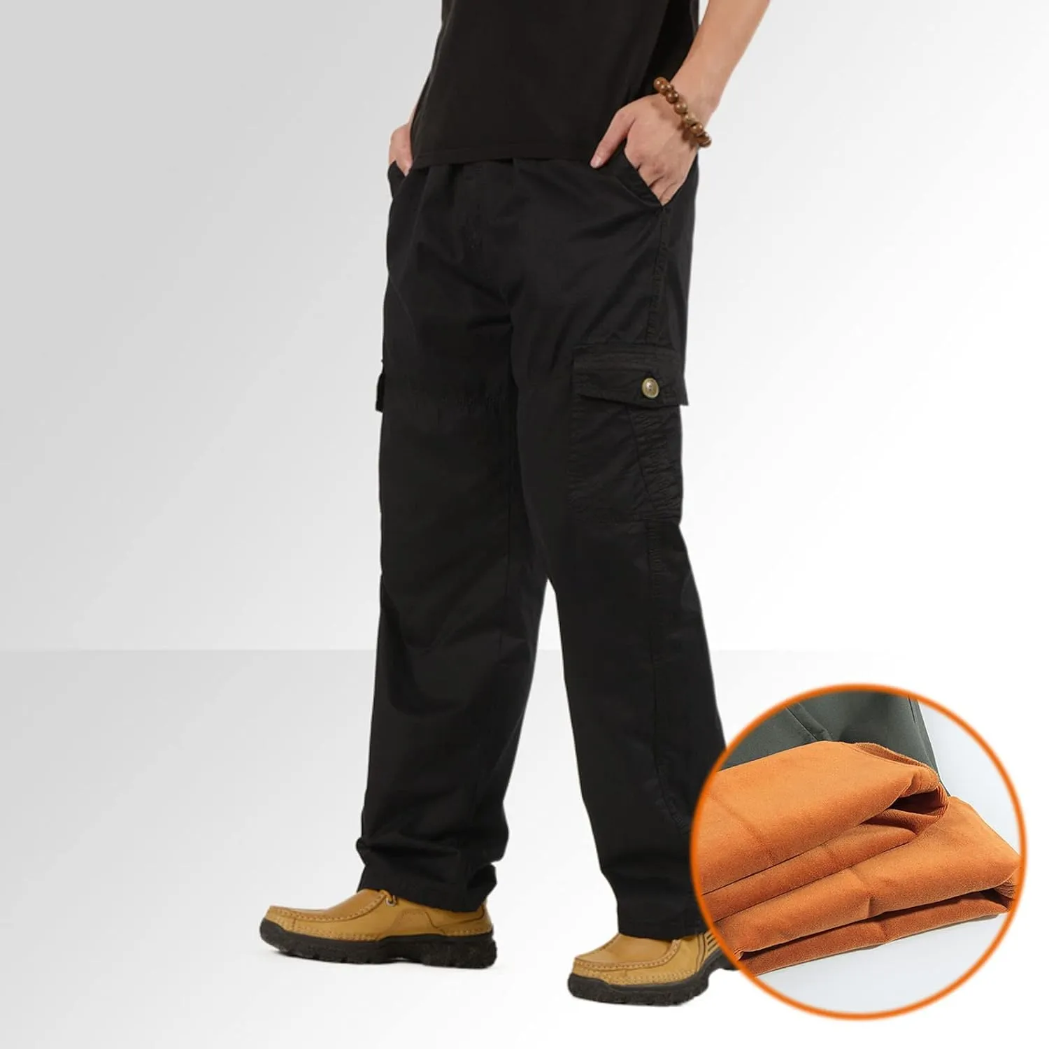 Cargo Pants for Men Big and Tall, Pants Hiking Ripstop Cargo Pants Relaxed Fit Cargo Pant Men's Drawstring Waist Side