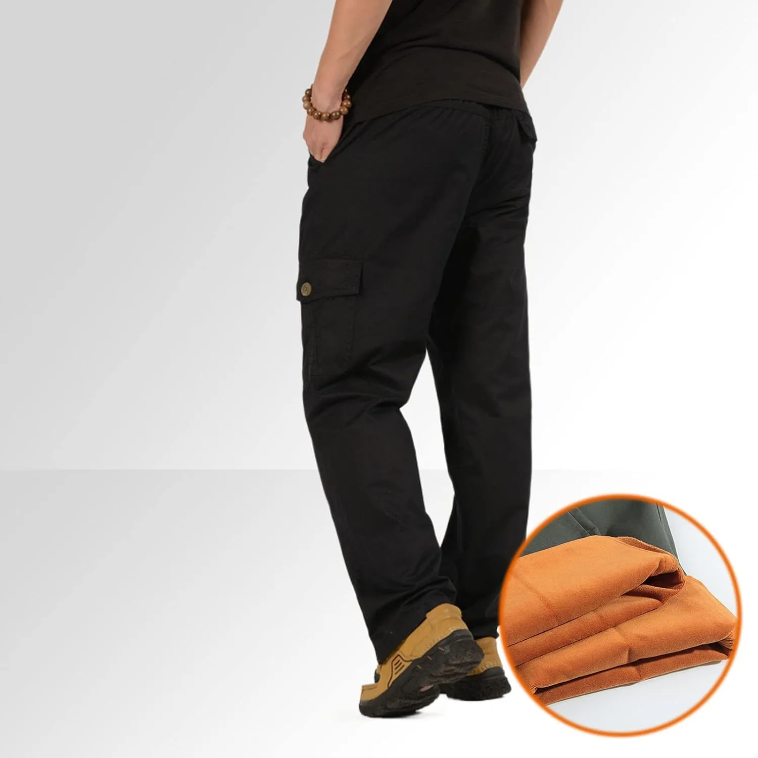 Cargo Pants for Men Big and Tall, Pants Hiking Ripstop Cargo Pants Relaxed Fit Cargo Pant Men's Drawstring Waist Side