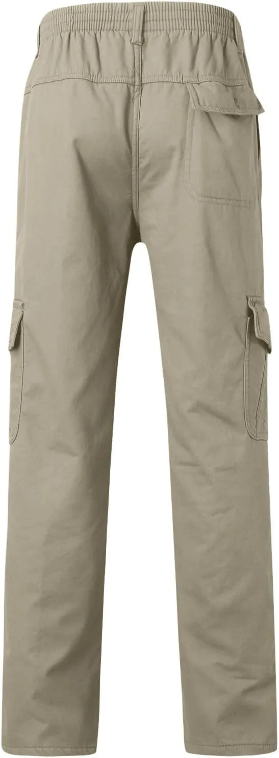 Cargo Pants for Men Big and Tall, Pants Hiking Ripstop Cargo Pants Relaxed Fit Cargo Pant Men's Drawstring Waist Side
