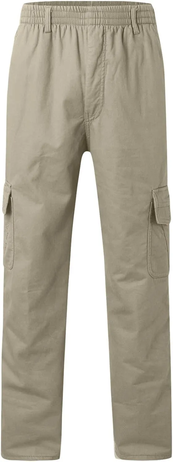 Cargo Pants for Men Big and Tall, Pants Hiking Ripstop Cargo Pants Relaxed Fit Cargo Pant Men's Drawstring Waist Side