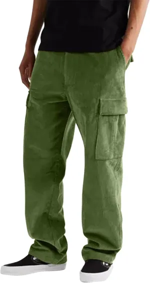Cargo Pants for Men Relaxed Fit Mens Cargo Pants Outdoor Pant Men's Casual Elastic Waist Drawstring Hiking Work Pants