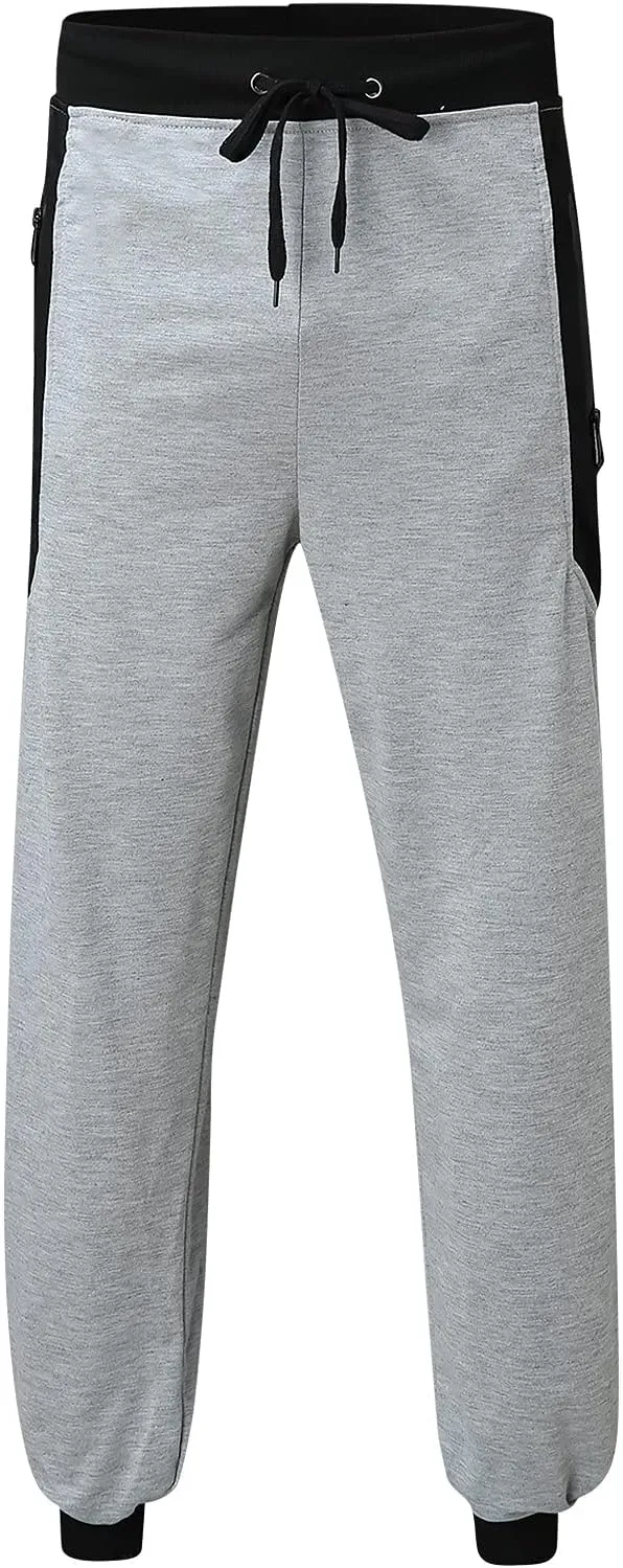 Cargo Pants for Men Relaxed Fit Workout Sports Running Pant Zipper Pockets Pants for Men with Zipper Casual Pockets