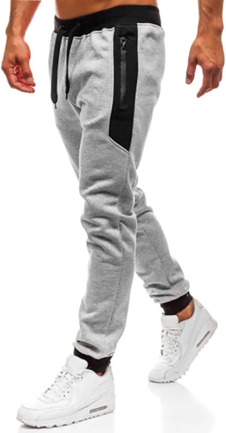 Cargo Pants for Men Relaxed Fit Workout Sports Running Pant Zipper Pockets Pants for Men with Zipper Casual Pockets
