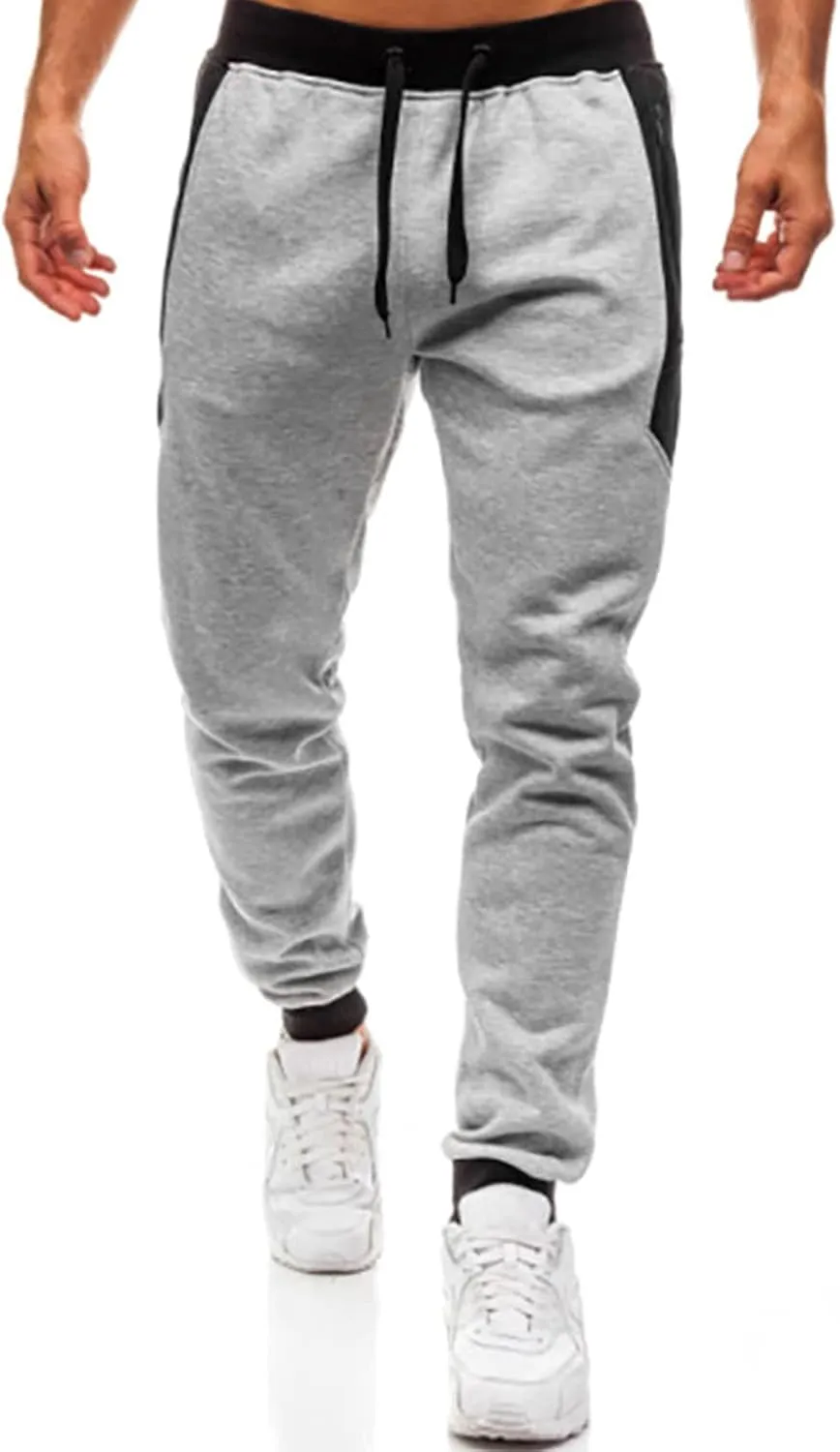 Cargo Pants for Men Relaxed Fit Workout Sports Running Pant Zipper Pockets Pants for Men with Zipper Casual Pockets