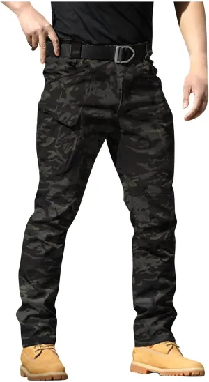 Cargo Work Pants for Men Pockets Fashion Y2K Pants Baggy Ripstop Stretch Casual Pants Relaxed Fit Tactical Trousers