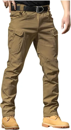 Cargo Work Pants for Men Pockets Fashion Y2K Pants Baggy Ripstop Stretch Casual Pants Relaxed Fit Tactical Trousers