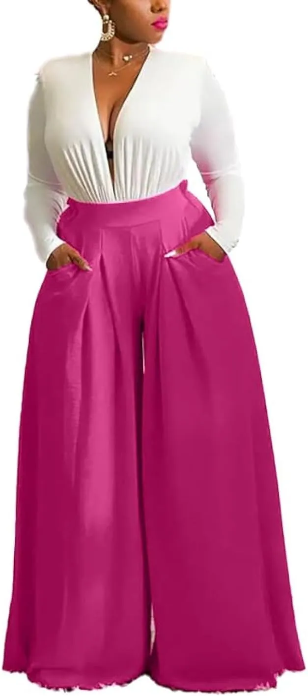 Casual Palazzo Pants for Women Lounge Pants Wide Leg Trousers Women Skirt Pants with Elastic Waistband