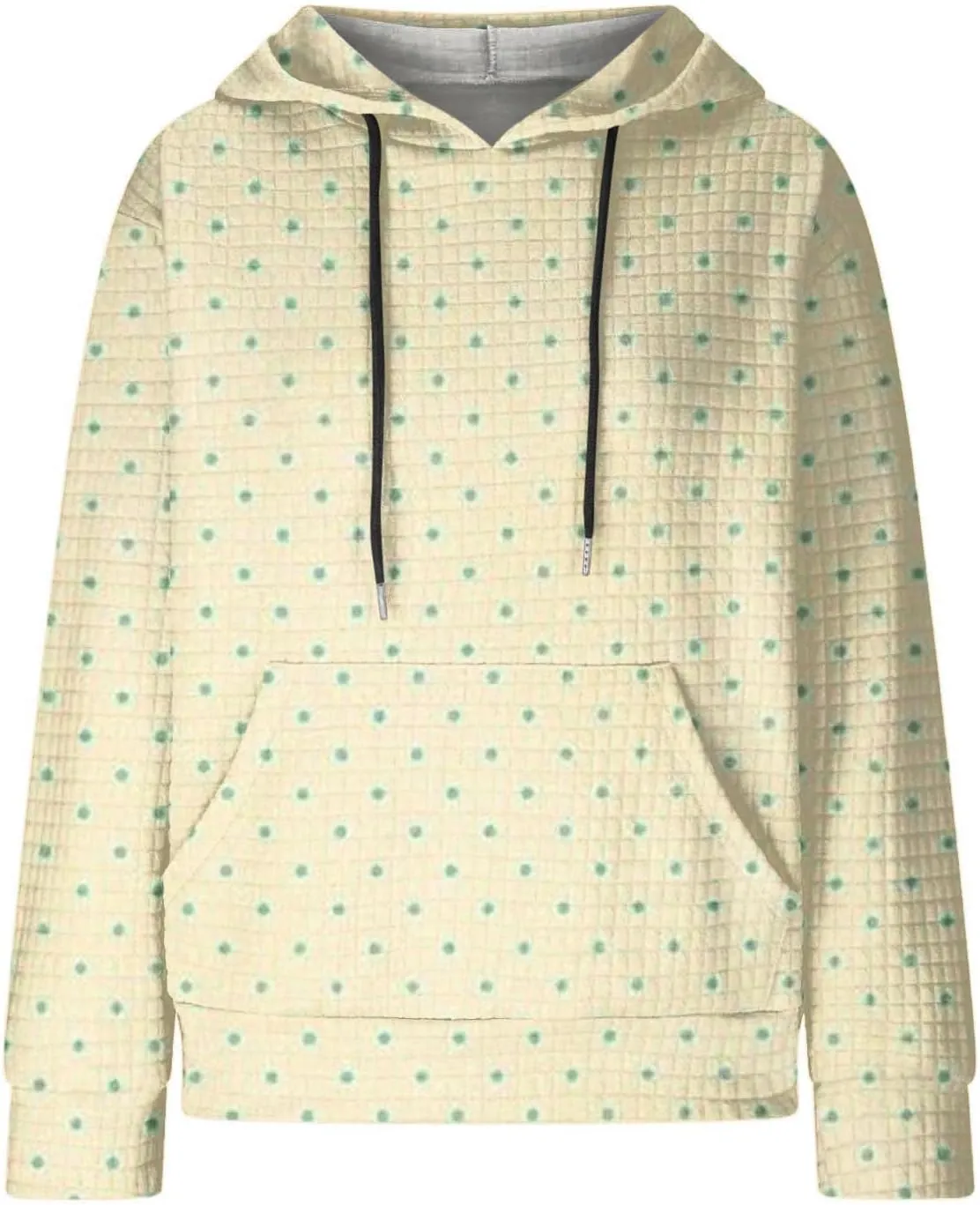 Ceboyel Women Waffle Knit Cute Hoodies Drawstring Pullover Sweatshirts Fashion Casual Sweaters Comfy Fall Clothes Outfits