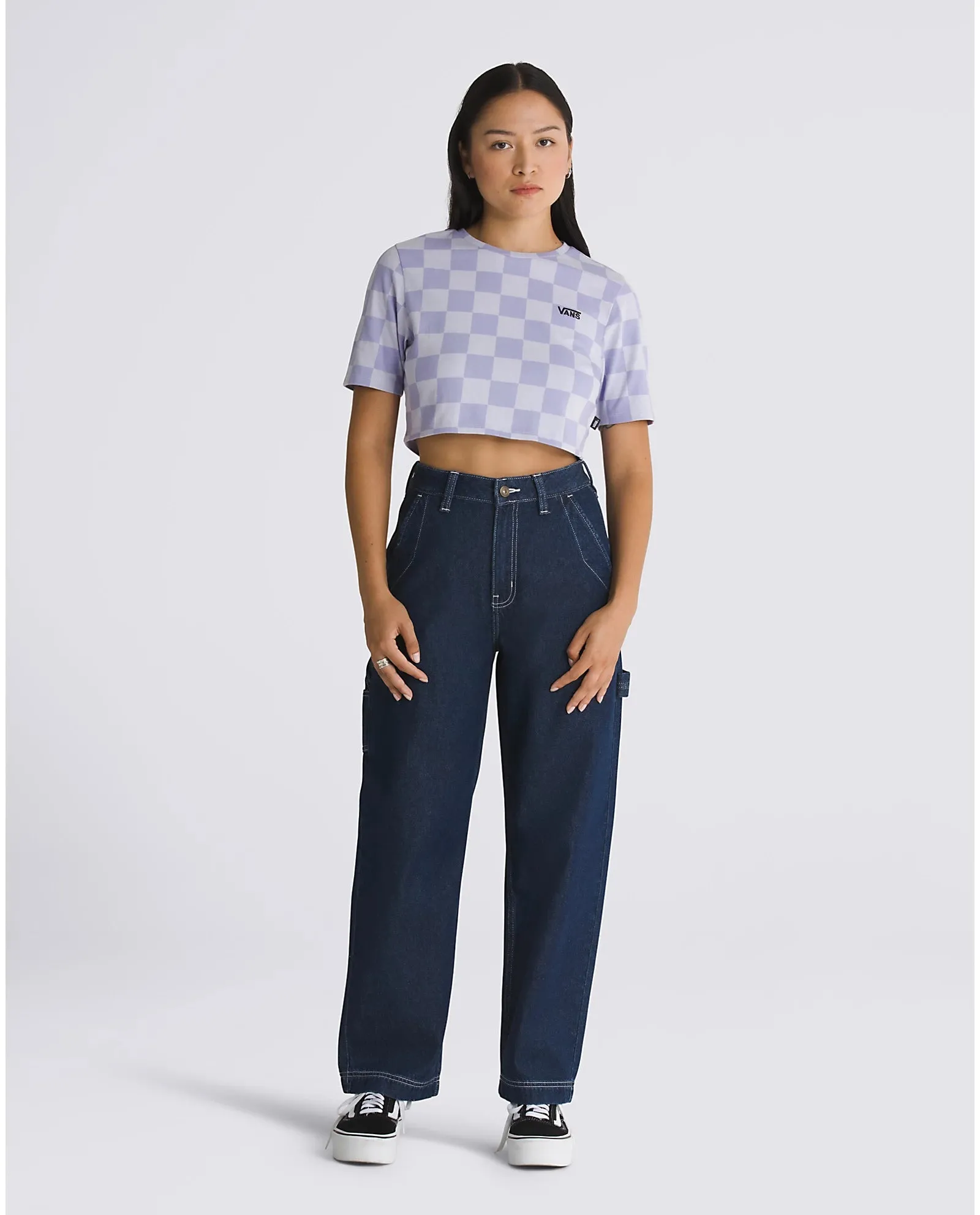 Check Crew Crop T-Shirt