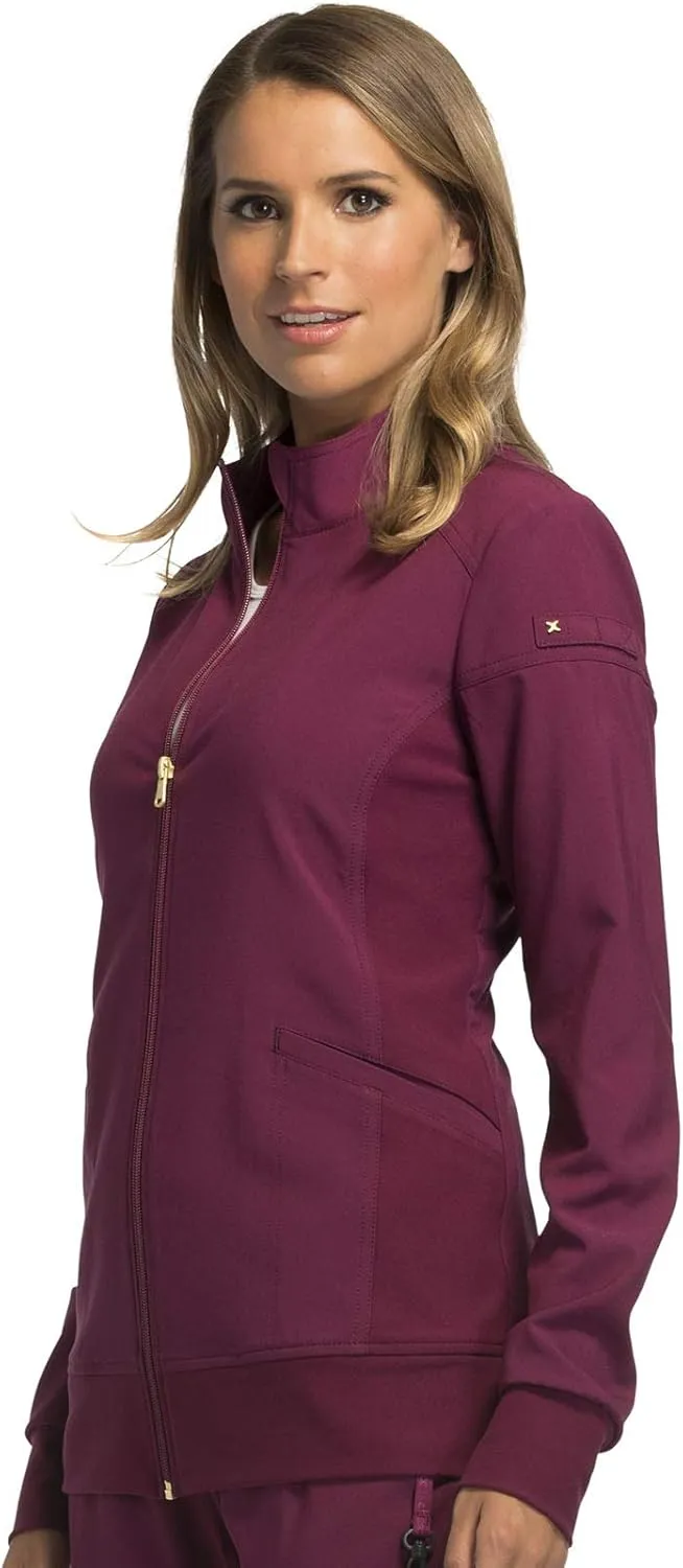 Cherokee Scrub Jackets For Woman with Zip Front, 360 Stretch Fabric - CK303