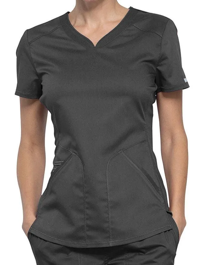 Cherokee Workwear Revolution Women's Soft Shaped V-Neck Top