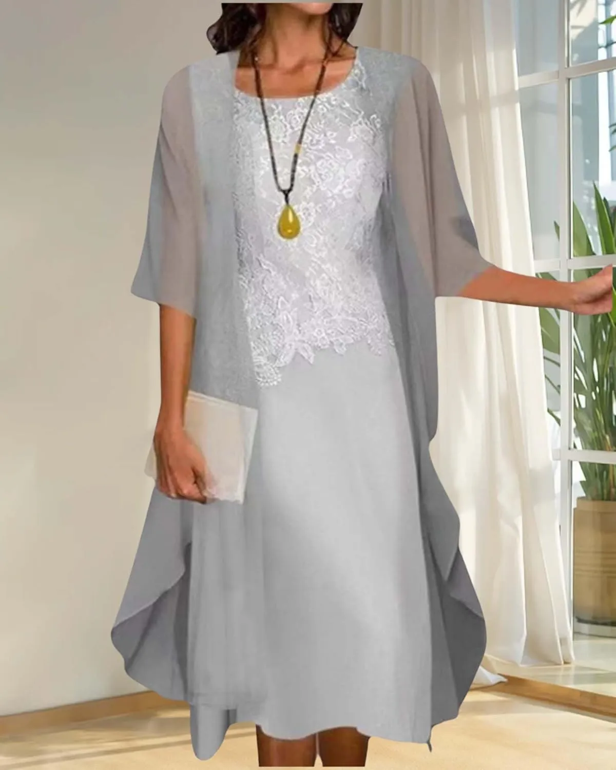 Chiffon Two Piece Set Maxi Dress for Women Summer Casual Boho Floral Cardigan Flowy Cocktail Wedding Guest Midi Dresses