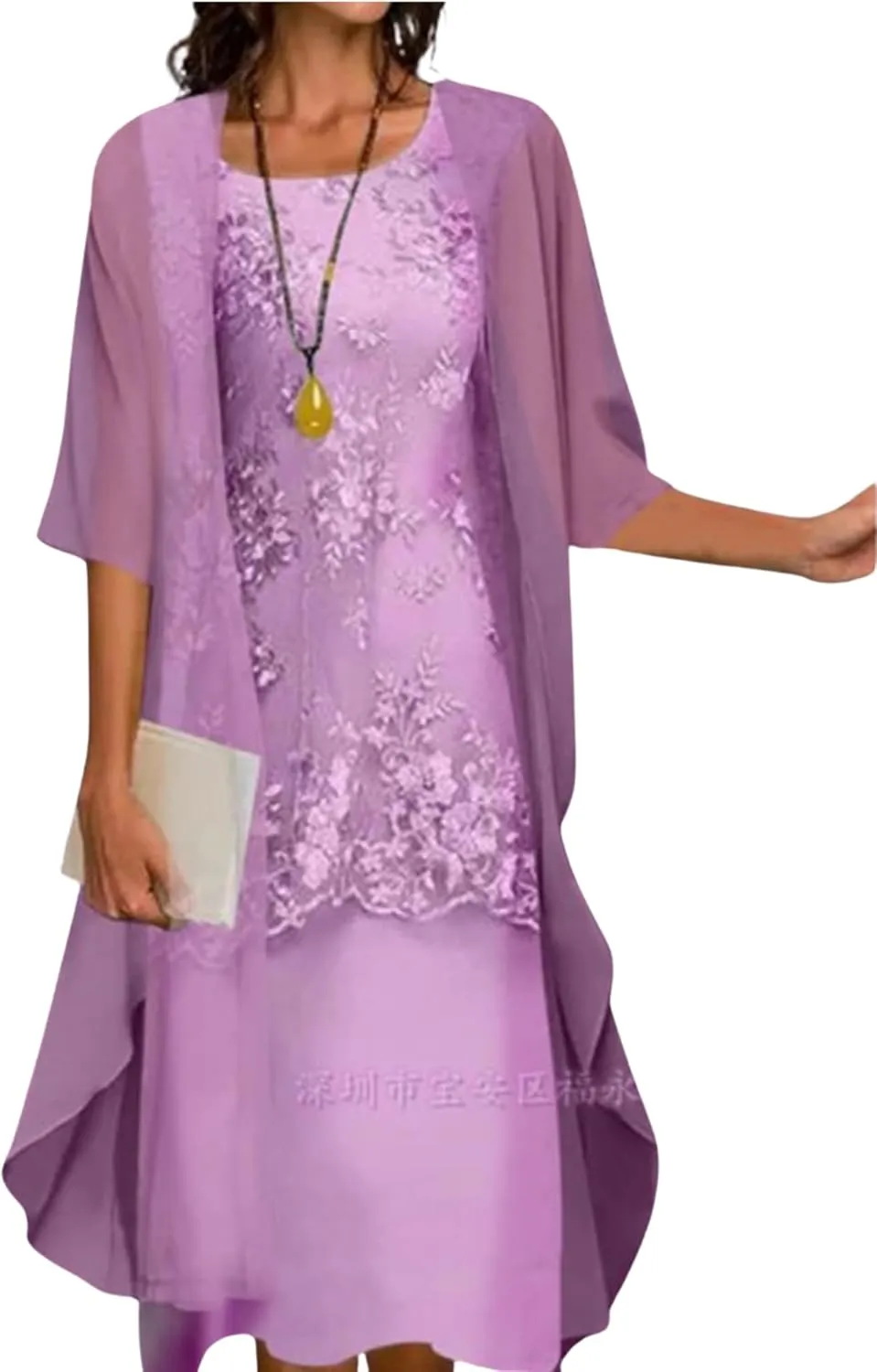 Chiffon Two Piece Set Maxi Dress for Women Summer Casual Boho Floral Cardigan Flowy Cocktail Wedding Guest Midi Dresses