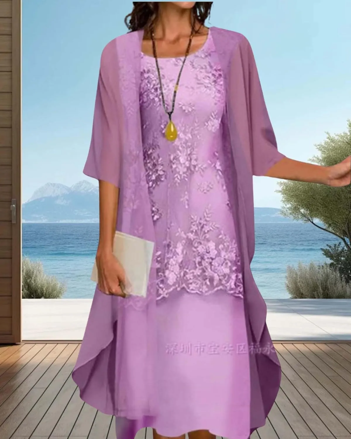Chiffon Two Piece Set Maxi Dress for Women Summer Casual Boho Floral Cardigan Flowy Cocktail Wedding Guest Midi Dresses