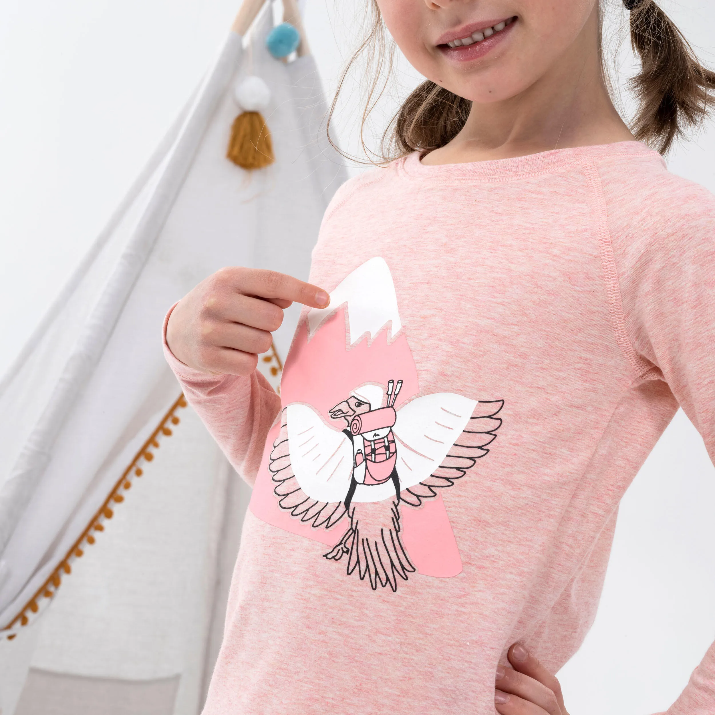 Children's long sleeve Quechua MH150, pink