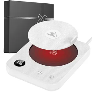 Coffee Mug Warmer with Auto On/Off Timer, Mug Warmer for Desk with Auto ON/OFF, Coffee Warmer for Desk with 3-Temp Settings, Electric Coffee Cup Warmer with Led Digital Display,Warm Gift for Your Love