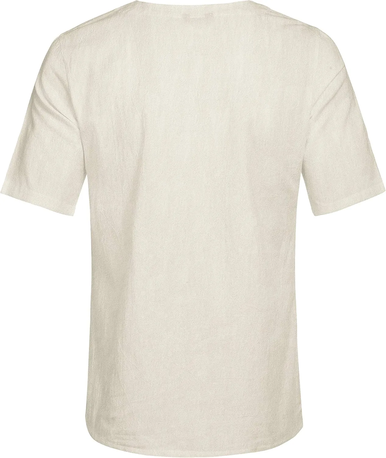 COOFANDY Men Casual Cotton Linen T Shirt Short Sleeve Beach Lace Up Hippie Shirt Yoga Renaissance Tunic