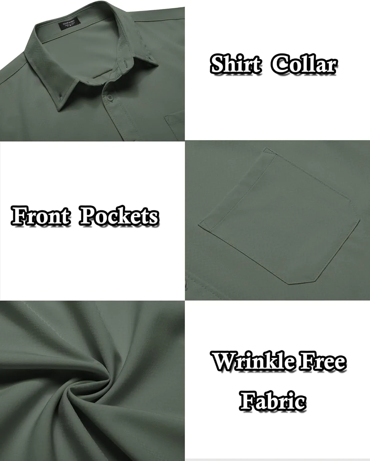 COOFANDY Mens Casual Dress Shirt Short Sleeve Wrinkle Free Dress Shirt Business Casual Shirts
