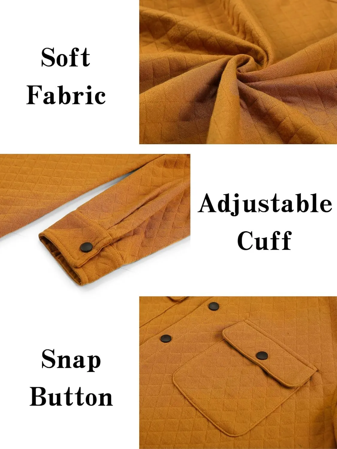 COOFANDY Men's Casual Shirt Jacket Lightweight Shacket Jacket Quilted Button Down Jackets