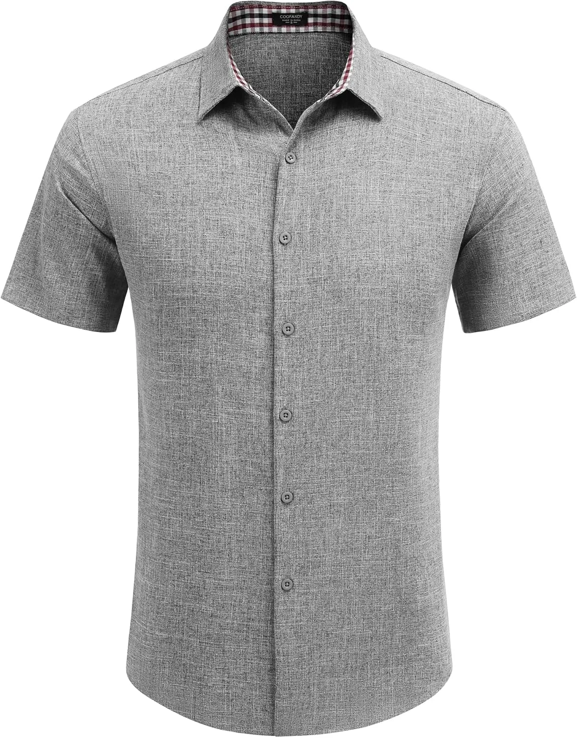 COOFANDY Mens Linen Shirt Casual Short Sleeve Button Down Shirts Summer Beach Vacation Tops